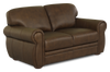 Chateau d’Ax Porto 66\" Traditional Genuine Leather Loveseat - Chocolate 