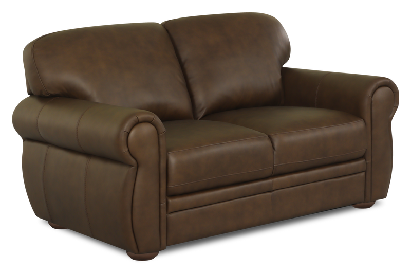 Chateau d’Ax Porto 66\" Traditional Genuine Leather Loveseat - Chocolate 