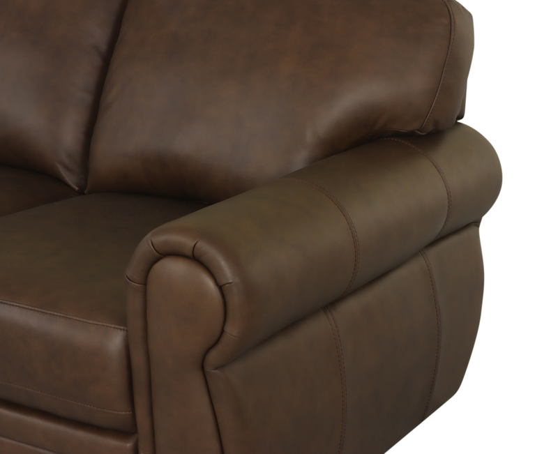 Chateau d’Ax Porto 66\" Traditional Genuine Leather Loveseat - Chocolate 