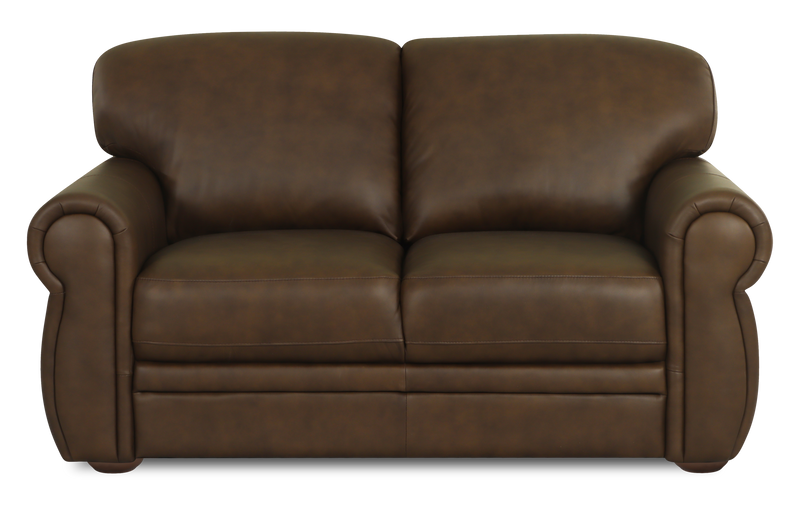 Chateau d’Ax Porto 66\" Traditional Genuine Leather Loveseat - Chocolate 