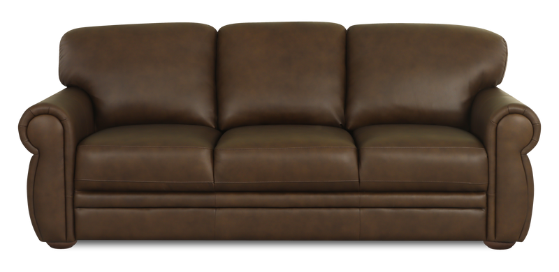 Chateau d’Ax Porto 90\" Traditional Genuine Leather Sofa  - Chocolate 