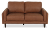 Chateau d’Ax Venice 65\" Traditional Genuine Leather Loveseat – Light Brown 