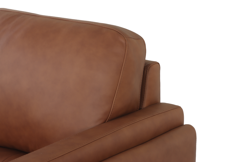 Chateau d’Ax Venice 91\" Traditional Genuine Leather Sofa – Light Brown