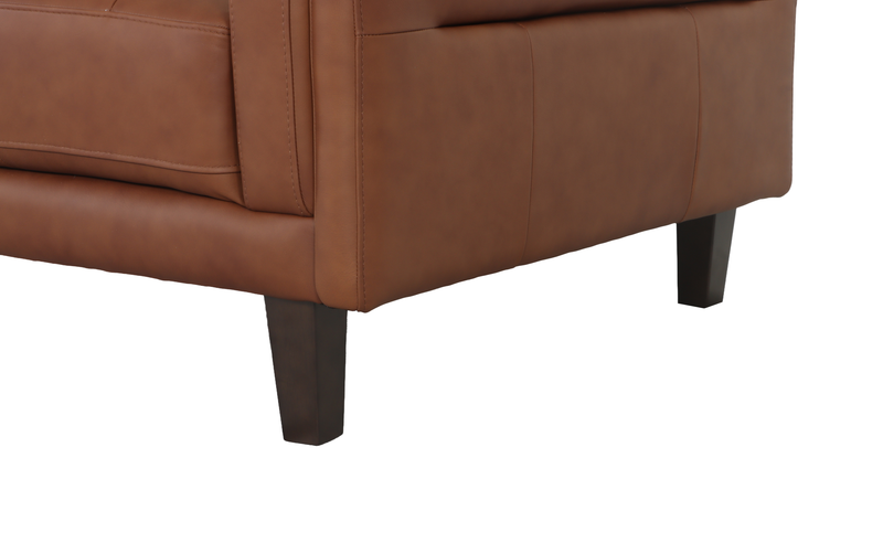 Chateau d’Ax Venice 91\" Traditional Genuine Leather Sofa – Light Brown