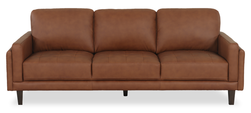 Chateau d’Ax Venice 91\" Traditional Genuine Leather Sofa – Light Brown