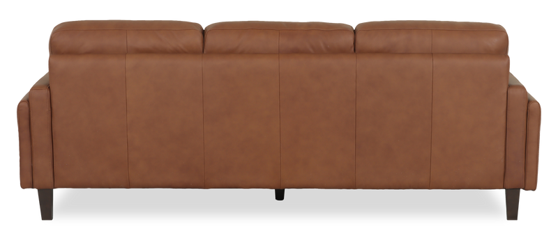 Chateau d’Ax Venice 91\" Traditional Genuine Leather Sofa – Light Brown