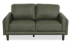 Chateau d’Ax Venice 65\" Traditional Genuine Leather Loveseat – Green  