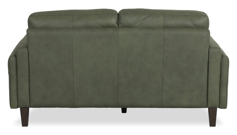 Chateau d’Ax Venice 65\" Traditional Genuine Leather Loveseat – Green  