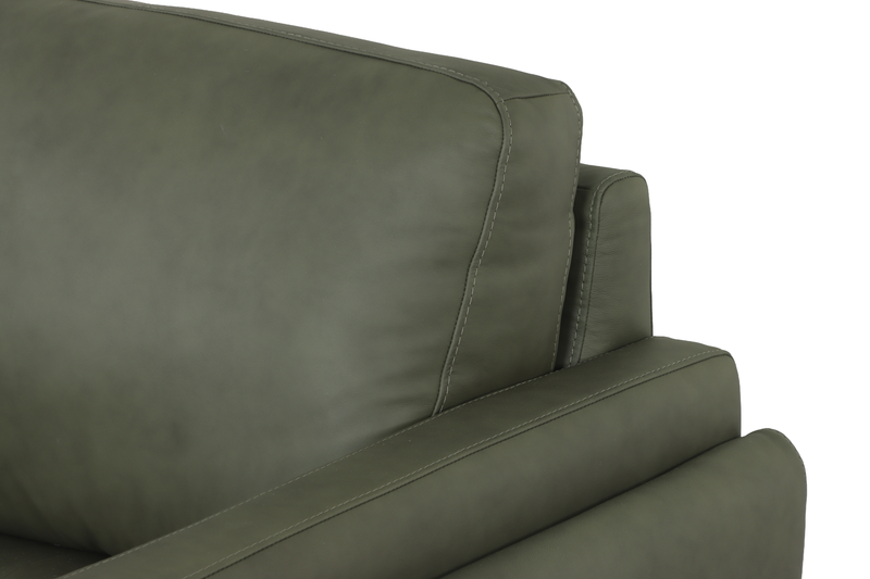 Chateau d’Ax Venice 91\" Traditional Genuine Leather Sofa – Green