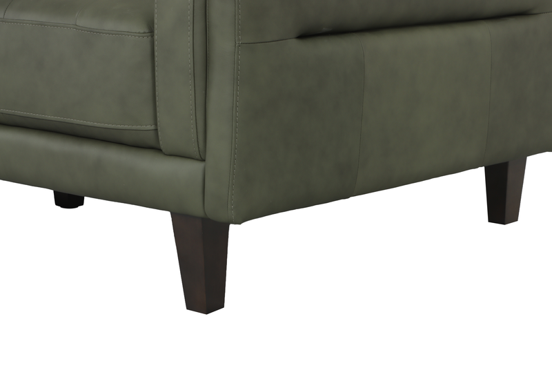 Chateau d’Ax Venice 91\" Traditional Genuine Leather Sofa – Green