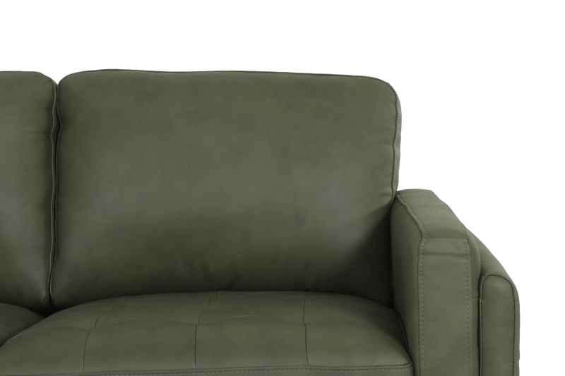 Chateau d’Ax Venice 91\" Traditional Genuine Leather Sofa – Green