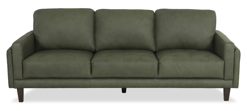 Chateau d’Ax Venice 91\" Traditional Genuine Leather Sofa – Green