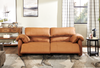 Momento 90" Genuine Leather Power Reclining Sofa – Caramel | Sofa à inclinaison électrique Momento de 90 po en cuir véritable - caramel