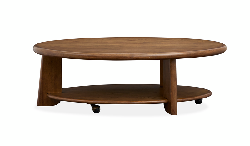 Baltic 30\" Coffee Table with Storage and Casters - Tawny Brown 