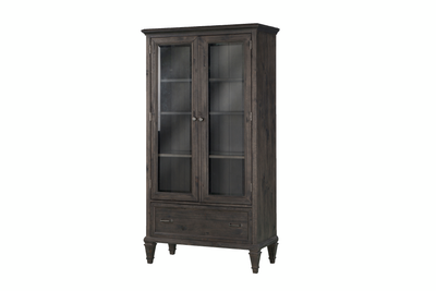 Benhill 40" Bookcase with Tempered Glass Doors - Weathered Coal | Bibliothèque Benhill de 40 po avec portes en verre trempé - charbon vieilli