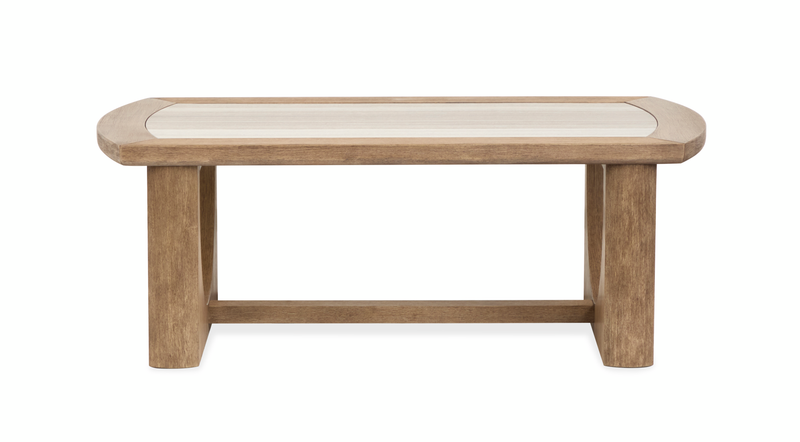 Caroline 50\" Coffee Table  with Storage and Marble Top - Riverbend Beige 