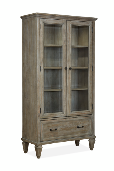 Gerrard 40" Bookcase with Tempered Glass Doors - Dovetail Grey | Bibliothèque Gerrard de 40 po avec portes en verre trempé - gris tourterelle