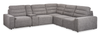 Shaquille O’Neal Home Prestige 6-Piece Sectional with Power Reclining and Power Sliding– Grey 