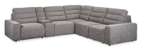 Shaquille O’Neal Home Prestige 6-Piece Sectional with Power Reclining and Power Sliding– Grey