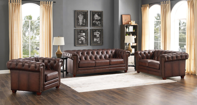 Hydeline Standwood Leather Sofa - Brown