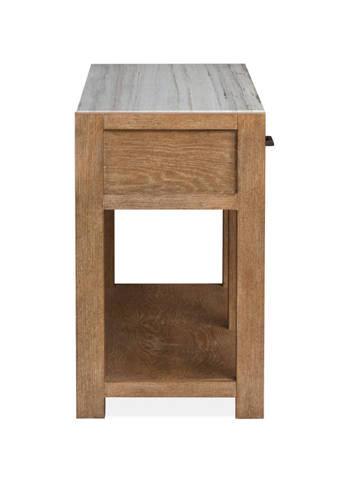 Timber 56\" Sofa Table with Marble Top and Storage - Sierra Brown
