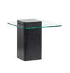 Trevor 21.65” Contemporary End Table with Glass Top & Concrete Base – Obsidian