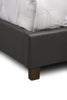 Tulsa Upholstered Platform Bed in Grey Vegan-Leather Fabric, Button Tufted - King Size  | Lit plateforme rembourré Tulsa en tissu de cuir végétalien gris avec capitonnage à boutons - format très grand lit