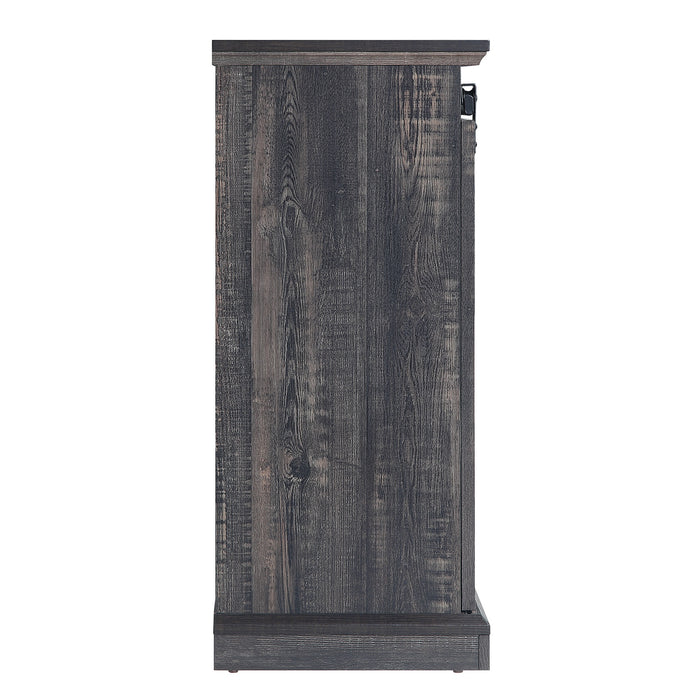 Manhattan Comfort Myrtle 60\" TV Stand with 2 Sliding Doors - Heavy Brown