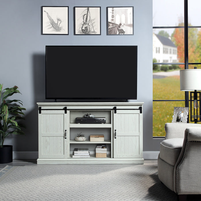 Manhattan Comfort Myrtle 60\" TV Stand with 2 Sliding Doors - Cream Oak