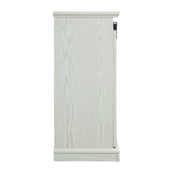 Manhattan Comfort Myrtle 60\" TV Stand with 2 Sliding Doors - Cream Oak