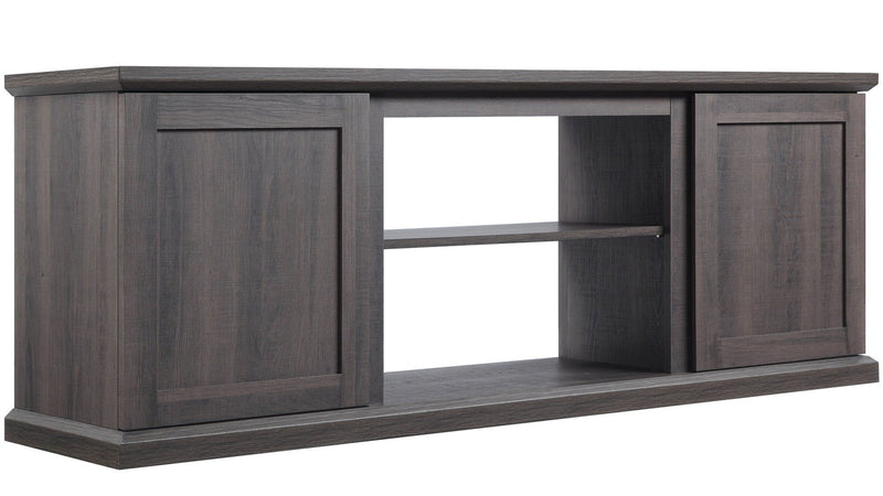 Manhattan Comfort Franklin 60\" TV Stand with 2 Doors & Open Shelves - Heavy Brown