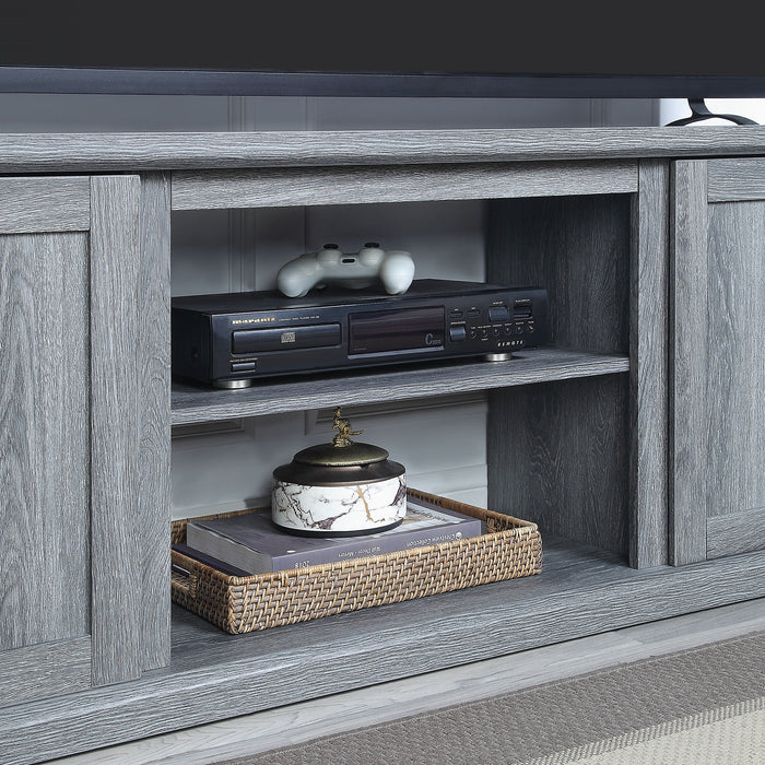 Manhattan Comfort Franklin 60\" TV Stand with 2 Doors & Open Shelves - Grey