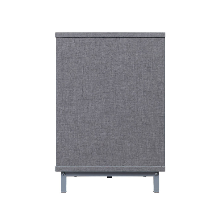 Manhattan Comfort Brighton 60\" TV Stand with Glass Shelves & Media Wire Management - Grey
