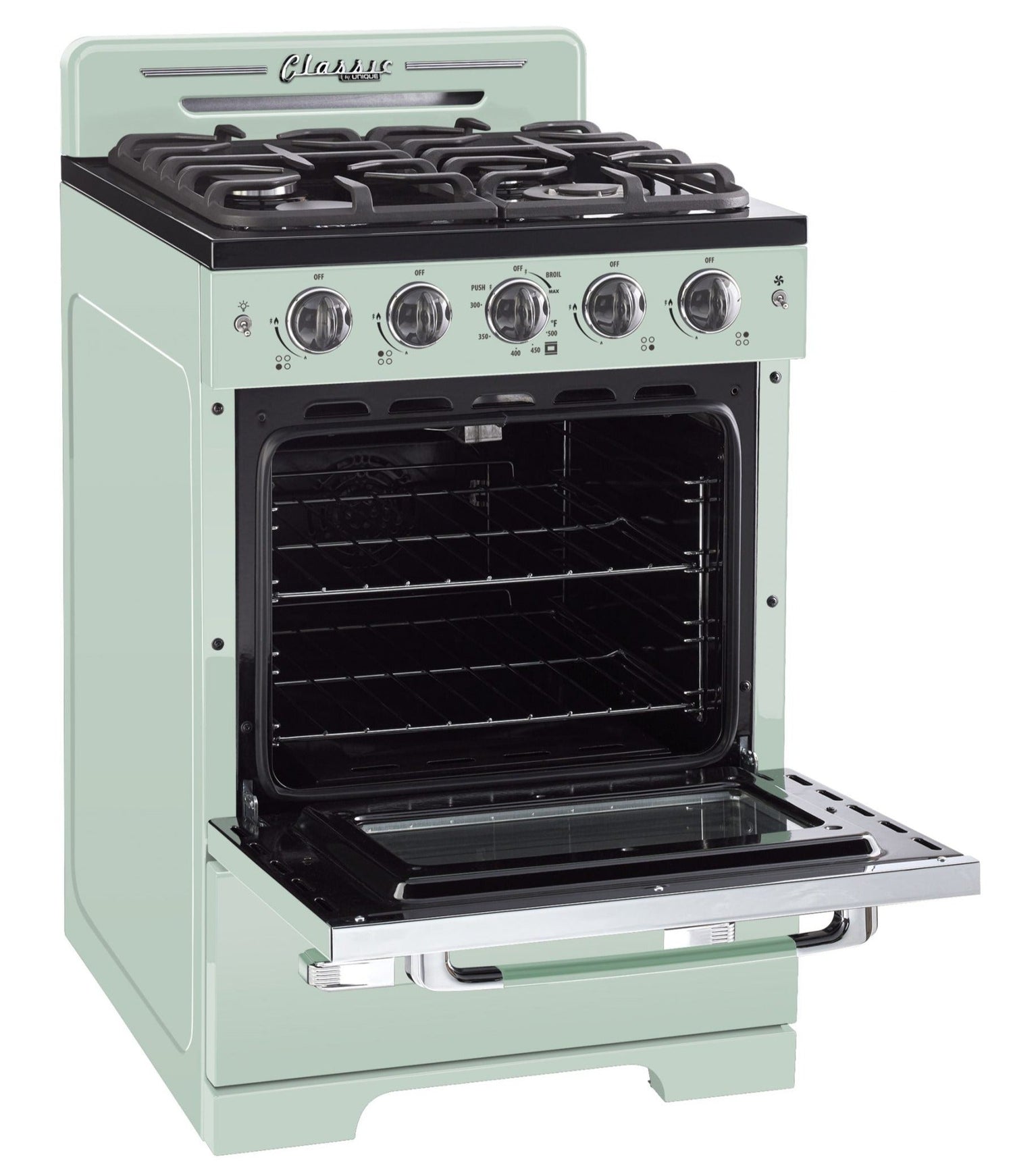 Unique Gas Ranges Classic Retro by Unique 24-Inch Convection Gas Range - UGP-24CR LG ...