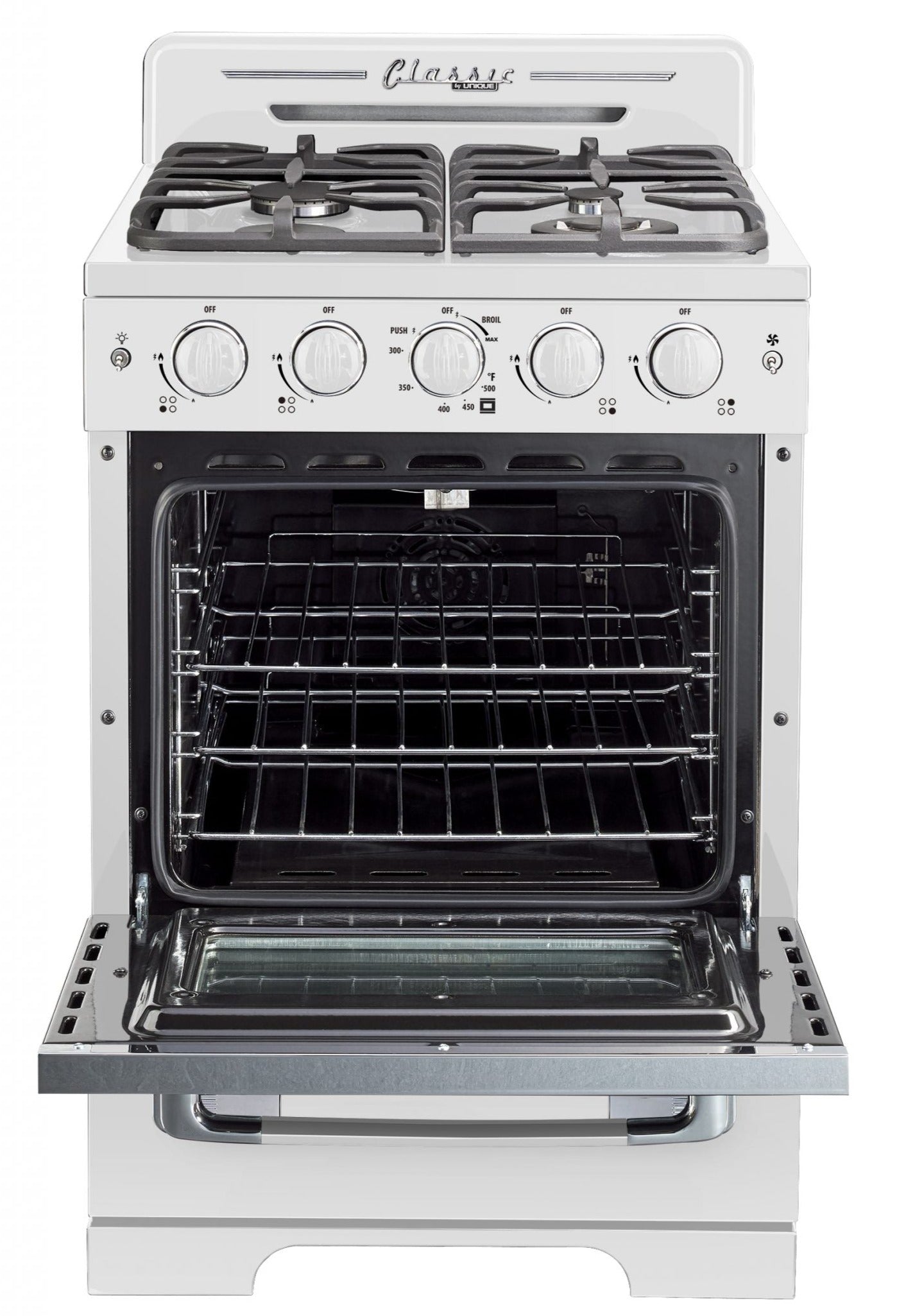 Unique Gas Ranges Classic Retro by Unique 24-Inch Convection Gas Range - UGP-24CR W - The ...