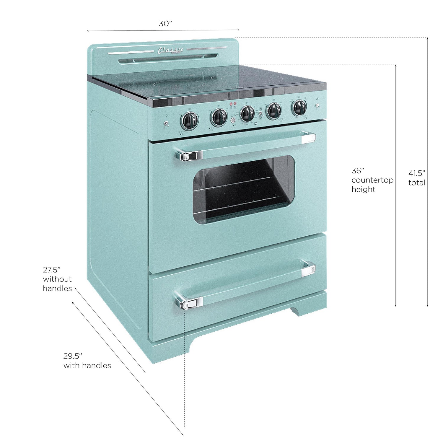 Nostalgia Ranges Classic Retro By Unique 30-Inch Convection Electric Range - UGP-30C ...