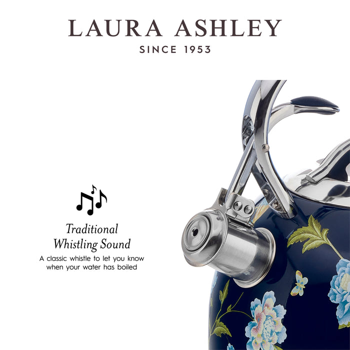 Laura Ashley Stainless Steel Stovetop Elveden Navy Tea Kettle - VQ-SBNK057-LAEN-CA