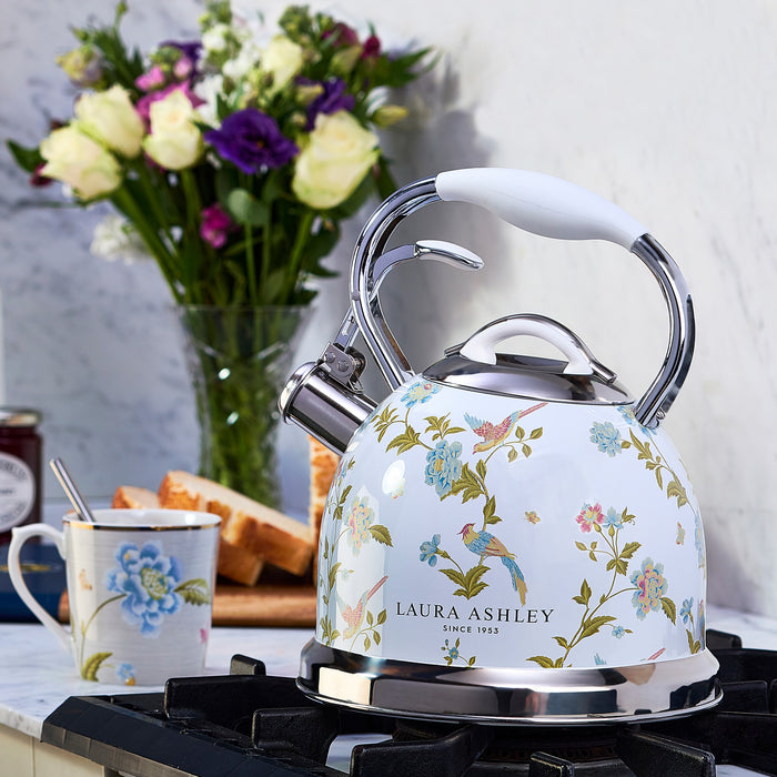 Laura Ashley Stainless Steel Stovetop Elveden White Tea Kettle - VQ-SBNK057-LAEW-CA
