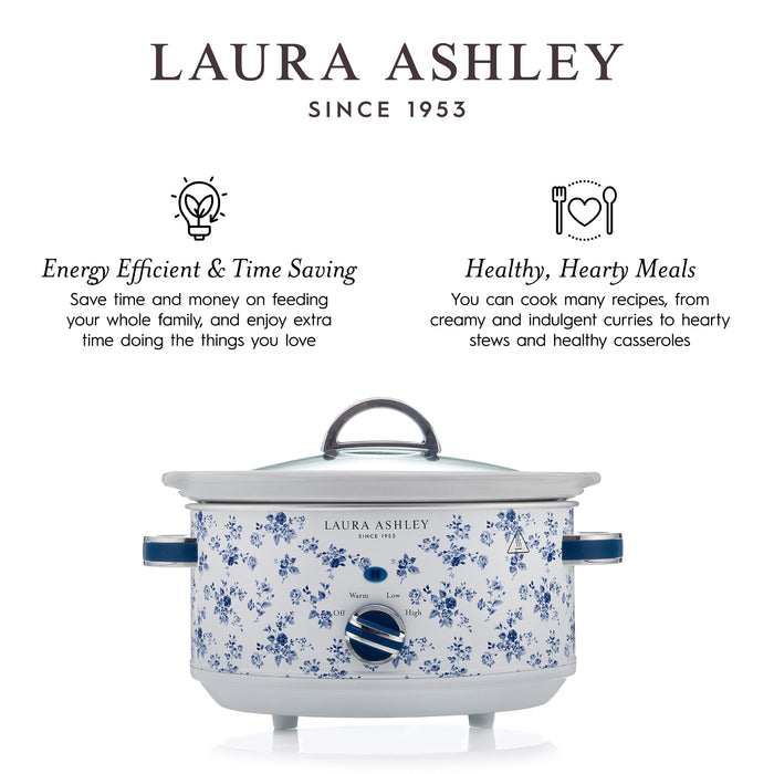Laura Ashley 6.5 L Large Capacity China Rose Slow Cooker - VQ-SLWC6L-LACR-CA