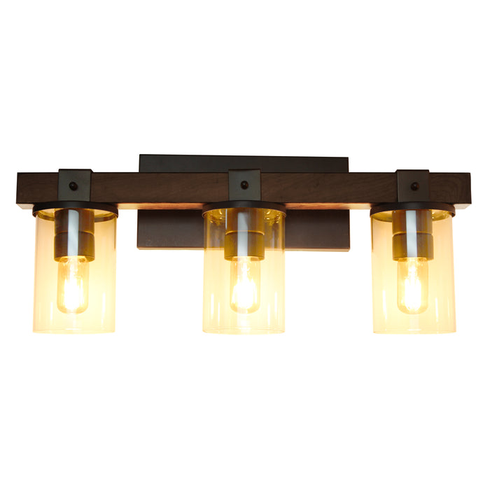 Elegant Designs Lantern 3-Light Bath Vanity - Brown