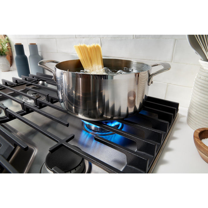 Whirlpool 30\" Gas Cooktop with EZ-2-Lift™ Hinged Cast-Iron Grates - WCGK5030PB