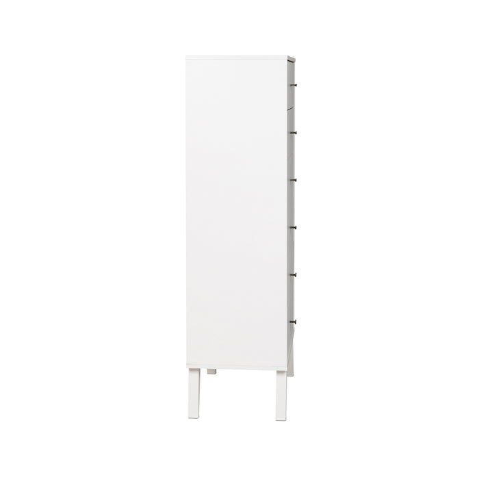 Milo Tall 6-Drawer Chest - White