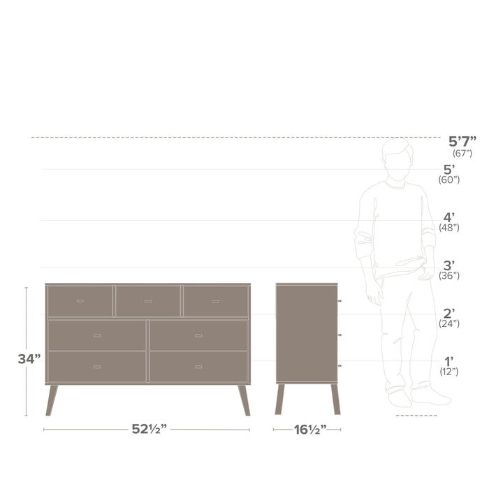 Milo 7-Drawer Dresser - White