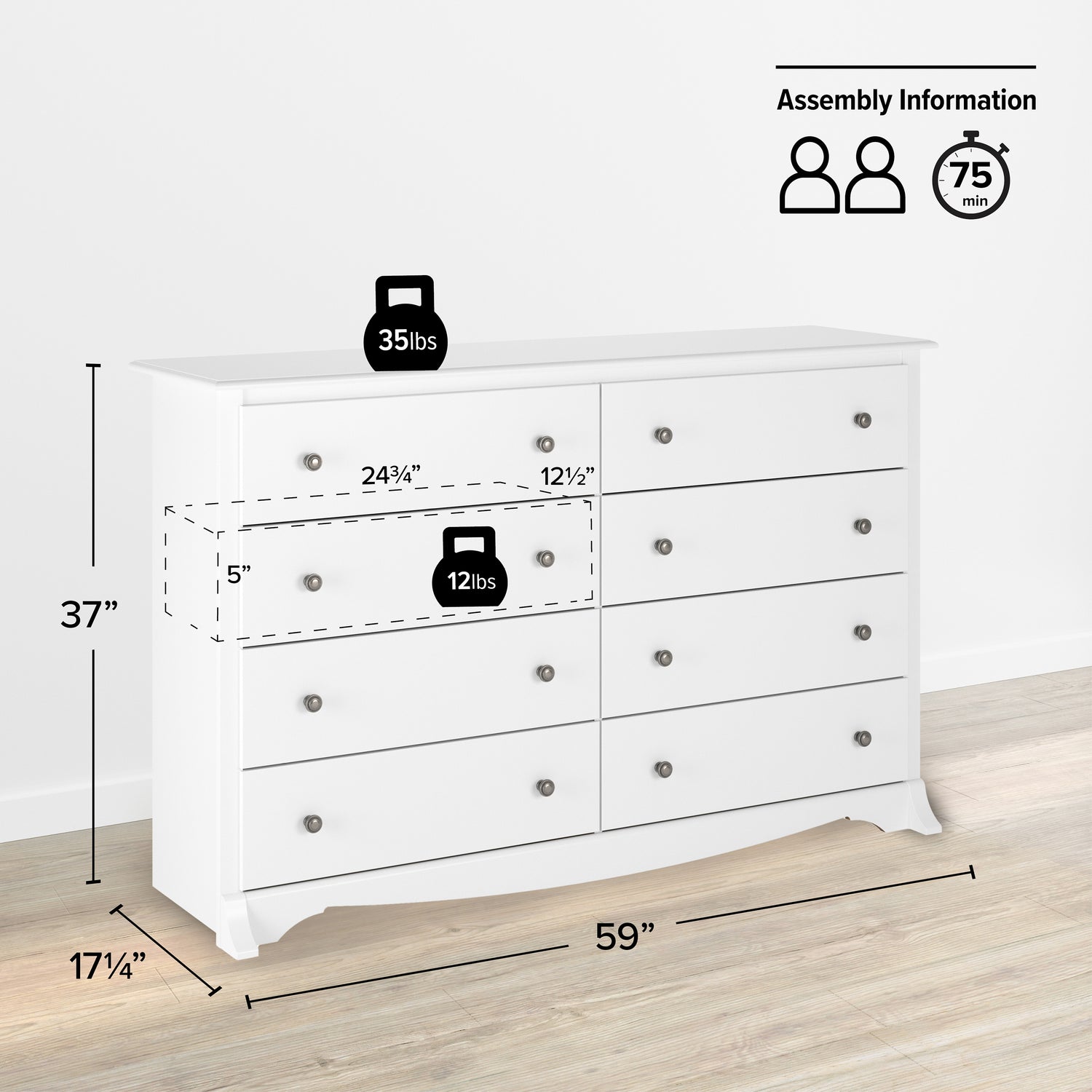 8 Drawers Dresser New White $239 8 Drawers Dresser New White $239