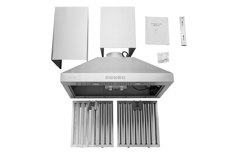 Hauslane 30\" WM-540 Wall-Mount Range Hood - WM-540SS-30