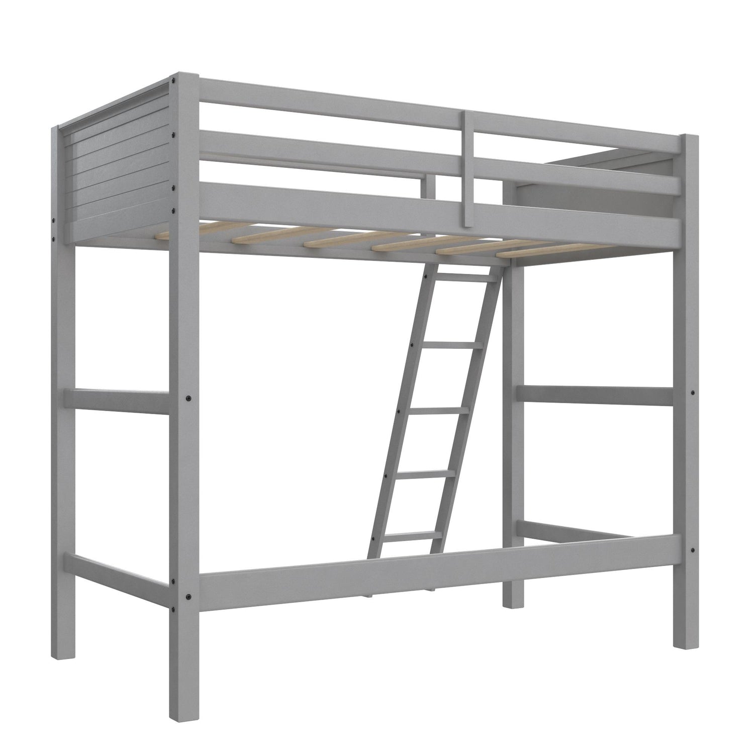 Your Zone Kiarah Twin Loft Bed with Ladder Grey The Brick