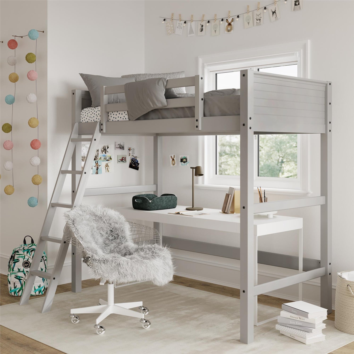 Loft bed with desk near me sales