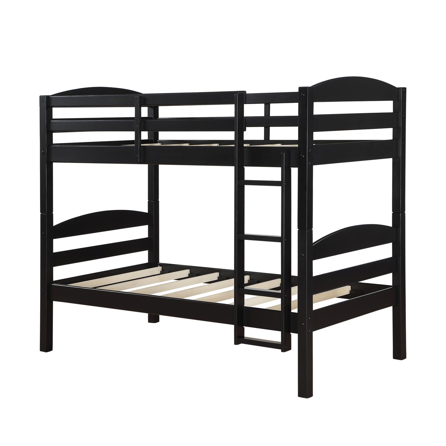 Black wooden bunk beds discount