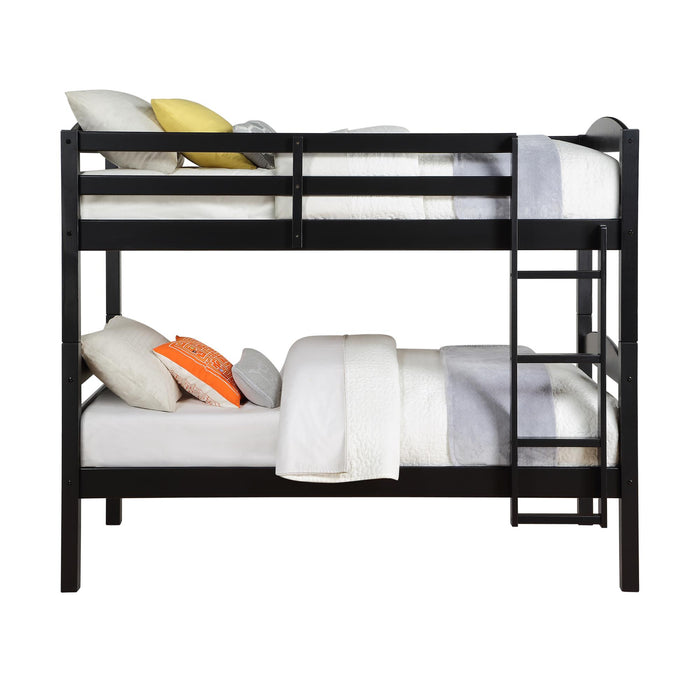 DHP Leighton Wood Twin-Over-Twin Bunk Bed - Black