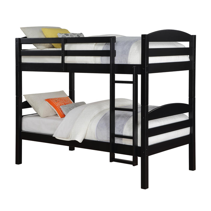 DHP Leighton Wood Twin-Over-Twin Bunk Bed - Black
